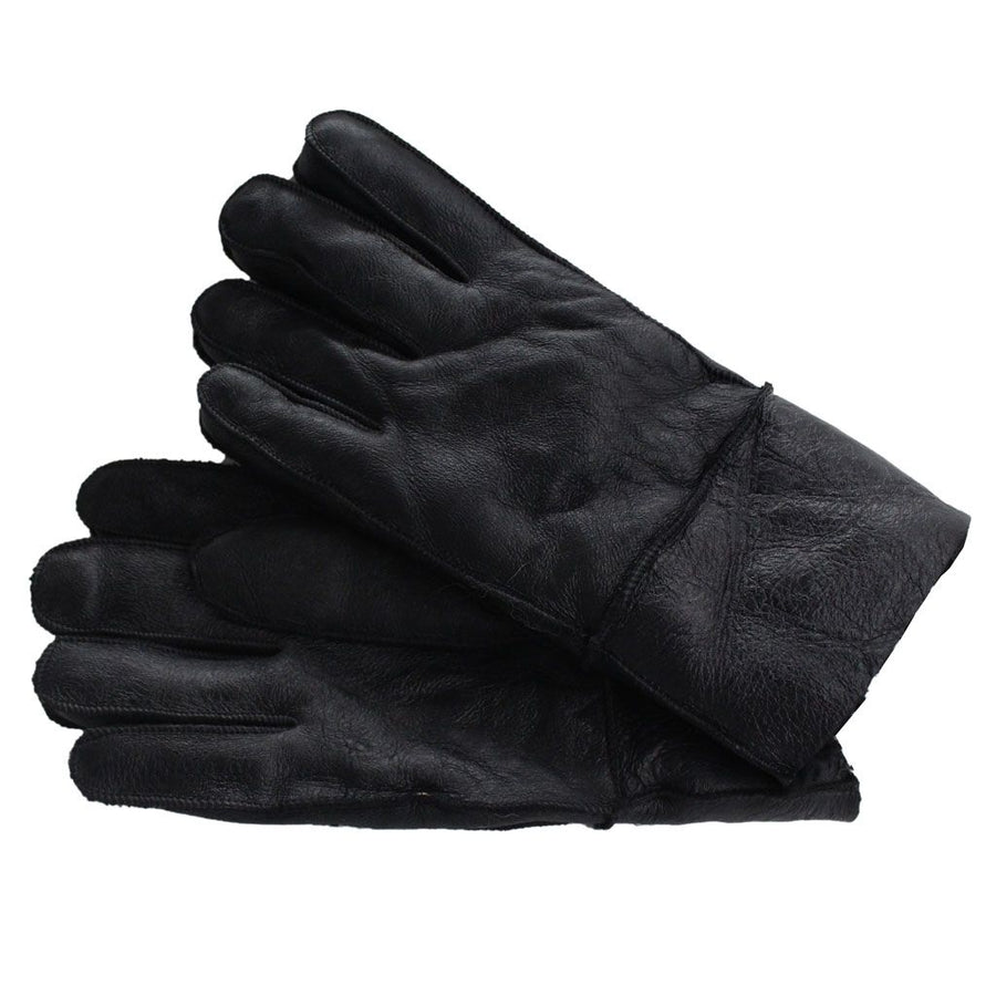 Mens Brown or Black Leather Sheepskin Gloves