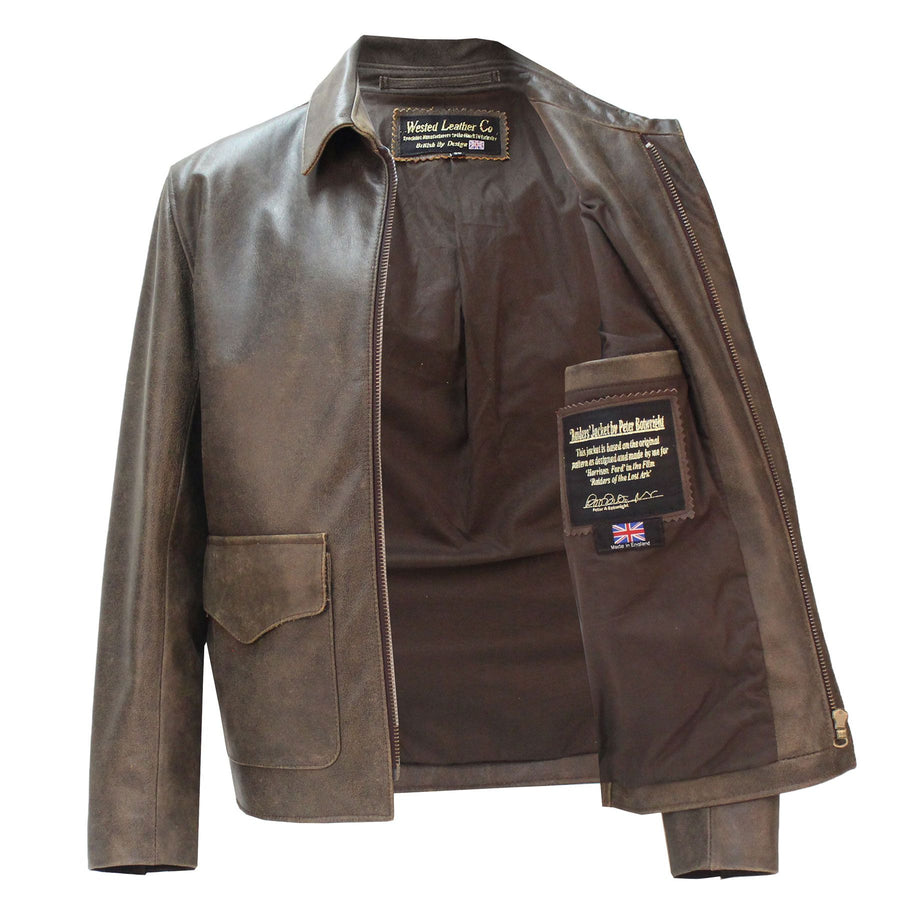 Raiders of Lost Ark Leather Jacket in Pre-distressed Hide